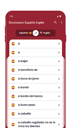 English Spanish dictionary Screen 2