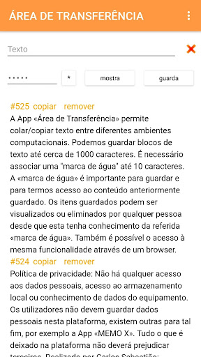 Área de Transferência Screen 2