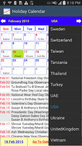 Holiday Calendar 2022