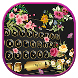 Spring Black Flowers keyboard Theme icon