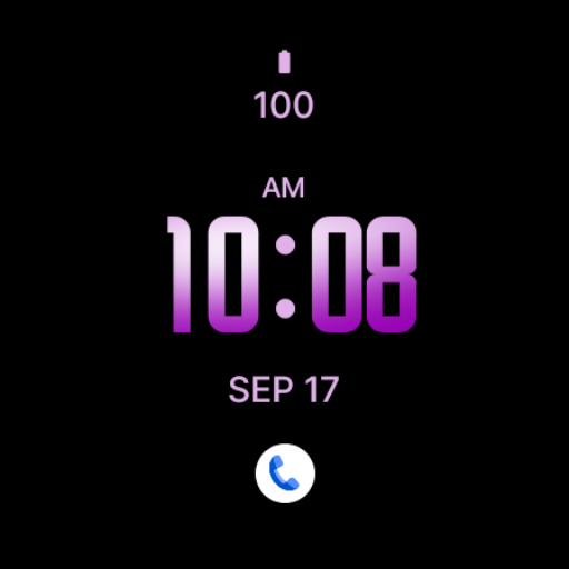 Soft Purple Modern Watch Face screenshot 3