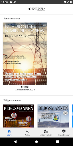 Android application Bergsmannen screenshort