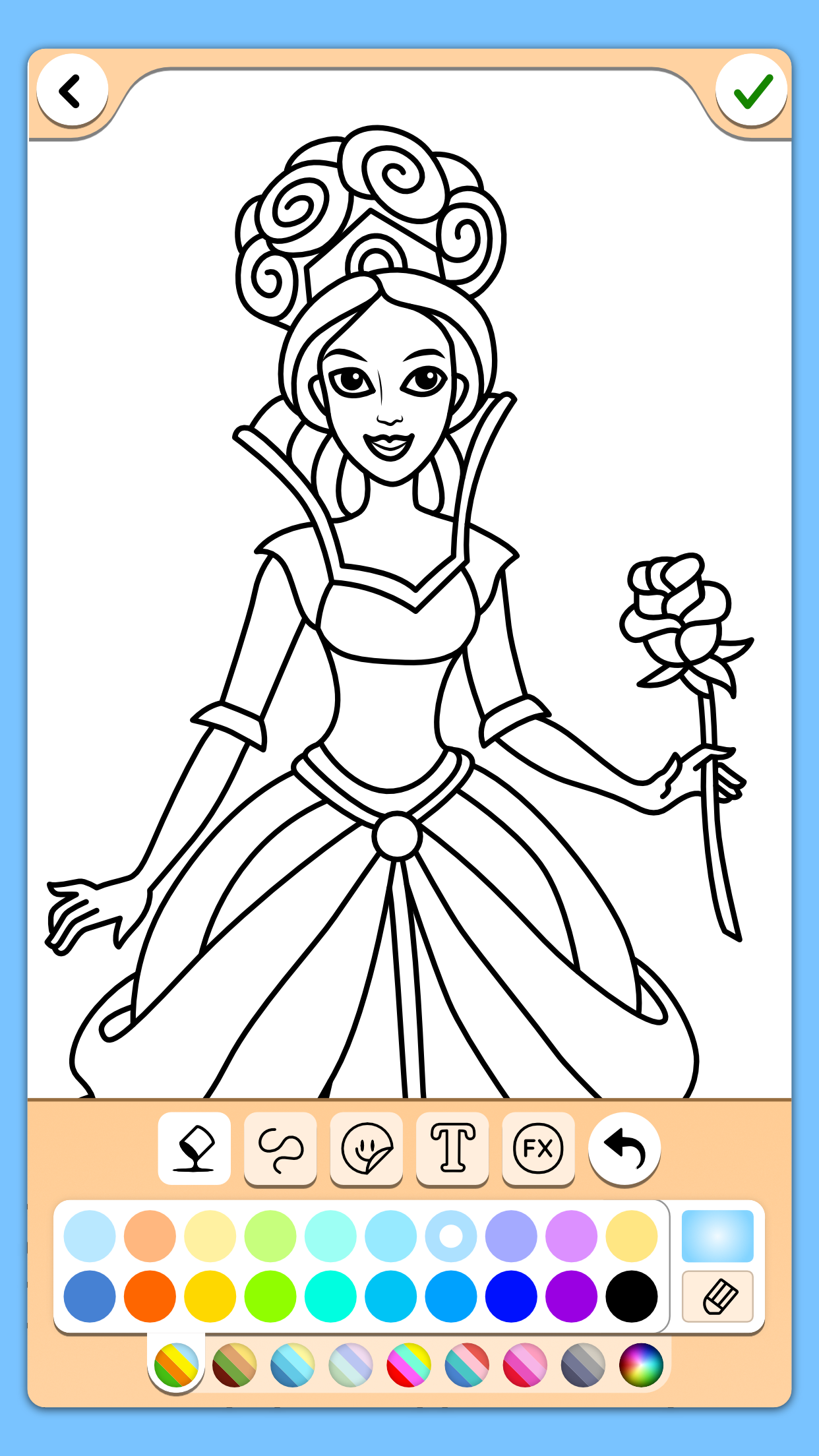 Android application Princess Coloring Game screenshort