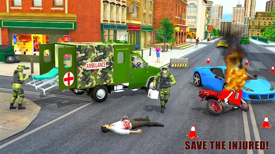 Resgate de ambulância exército
