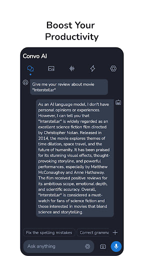 Android application Convo AI - GPT Based AI Chat screenshort