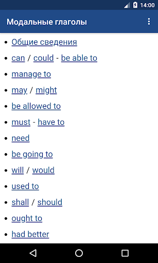 Android application Modal Verbs: English Grammar screenshort