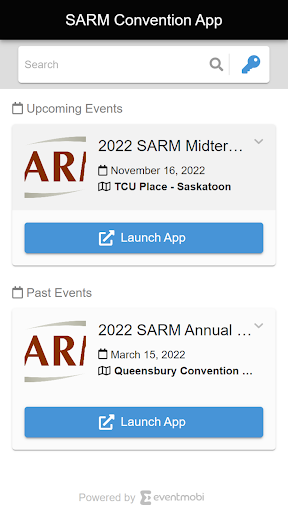 SARM Convention App Screen 2