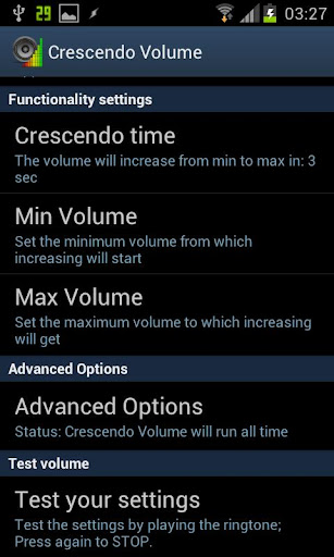 Crescendo Volume Screen 3