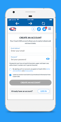 Android application Coach USA screenshort