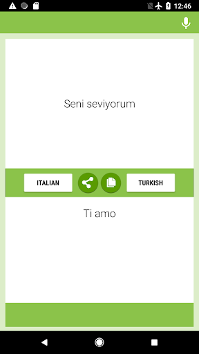 Italian-Turkish Translator Screen 2