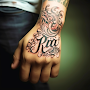 3D Name Tattoo On Hand Designs