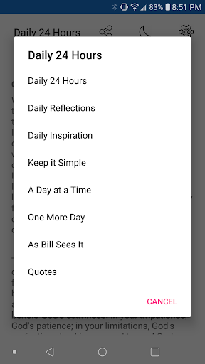 Recovery Today Screen 2