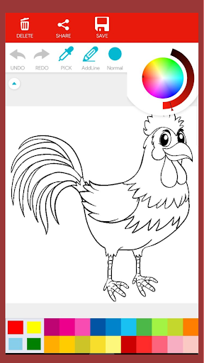 Android application Chicken Coloring Book screenshort