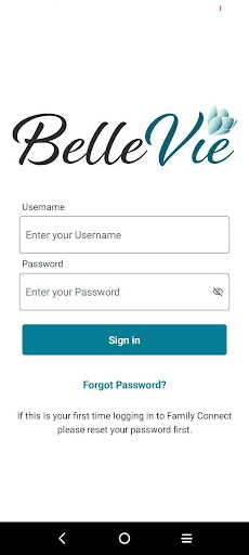 Android application BelleVie Family Connect screenshort