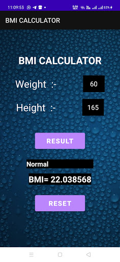 PREMIUM BMI CALCULATOR Screen 2