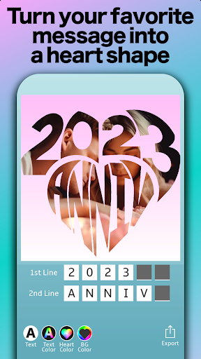 Android application HeartShapedText screenshort