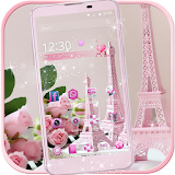 Pink Rose Eiffel Tower Theme icon