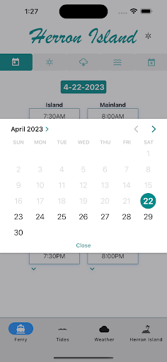 Android application Herron Island screenshort
