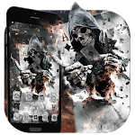 Cover Image of Tải xuống Smoky Poker Skull Launcher Theme Hình nền sống HD  APK