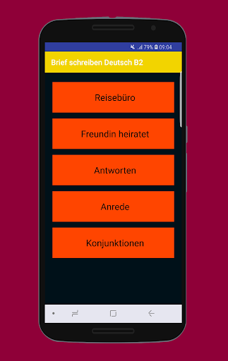 Android application Brief schreiben Deutsch B2 screenshort