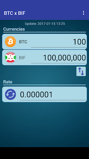 Android application Bitcoin x Burundian Franc screenshort