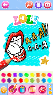 Glitter Lips with Makeup Brush Set coloring Game  Screenshots 10
