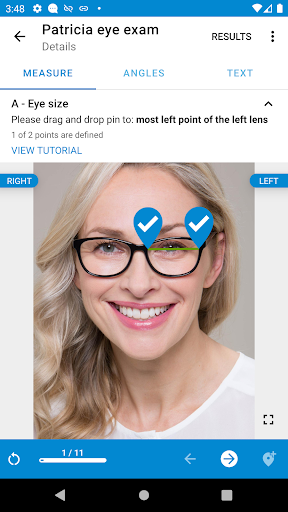 Optometry eye distance measure Screen 3