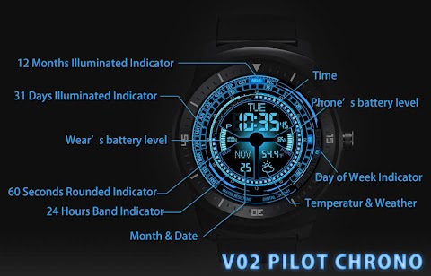 V02 WatchFace for Android Wearのおすすめ画像1