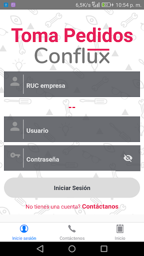 Android application Conflux Toma pedido screenshort