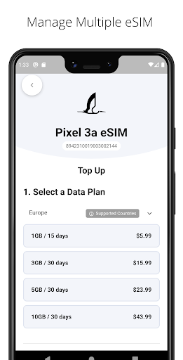 Stork Mobile eSIM App Screen 3