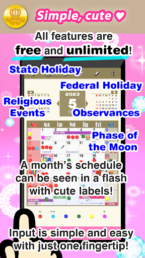 Android application 2024 Cawaii Calendar screenshort
