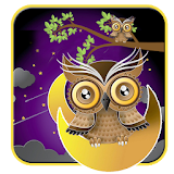 Purple owl cartoon theme icon