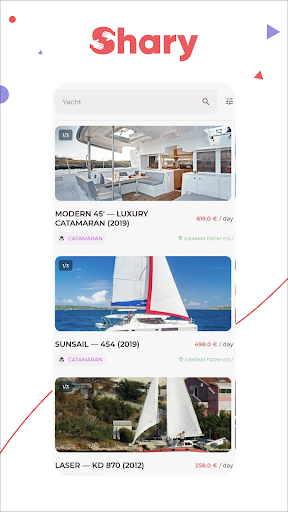 Android application Shary - Rent a boat screenshort