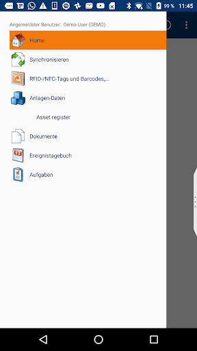 Android application SI/PAM-Mobile screenshort