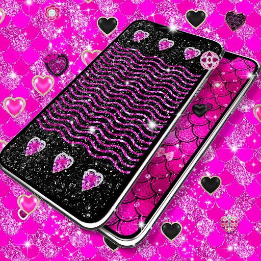 Black pink glitter wallpapers