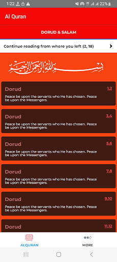 Android application 40 durood screenshort