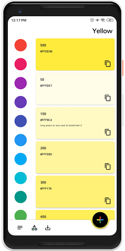 Material Design Color Palettes Screen 2