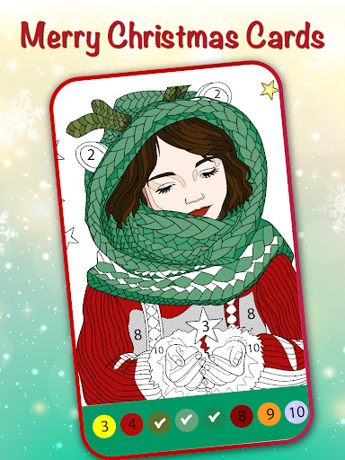 Android application Christmas Cards Coloring Book screenshort
