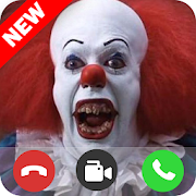Video call from bad clown - creepy vid simulated