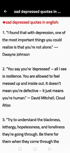 Sad Depressed Quotes Screen 2