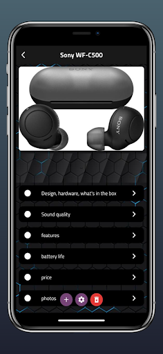Android application Sony WF-C500 guide screenshort