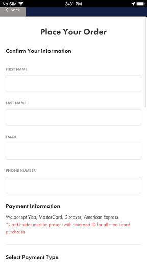 Android application Pies Place screenshort
