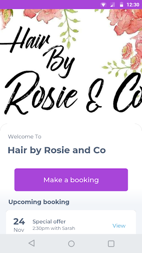 Android application Hair by Rosie and Co screenshort