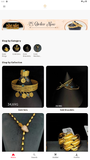 Android application Harbi jewelry screenshort