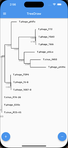 Android application Phylogenetic Tree Draw screenshort