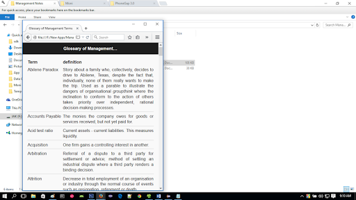 Management Notes Screen 2