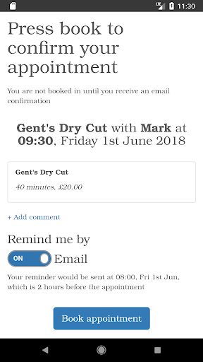 Marks Barbers Screen 3