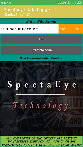 Android application Arduino Sensor Data to File : screenshort