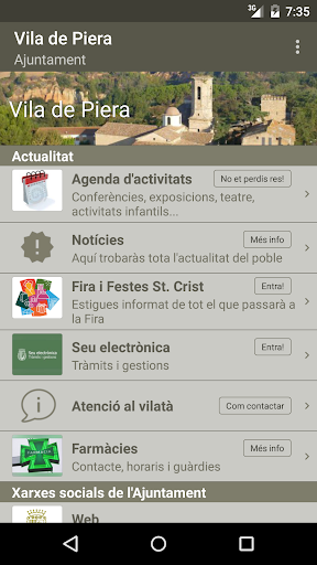 Android application Vila de Piera screenshort