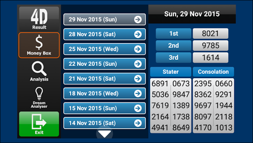 Android application Singapore 4D for TV screenshort